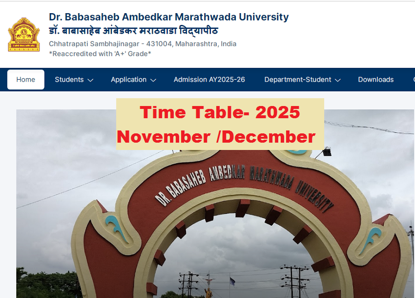 BAMU Time Table November /December 2025